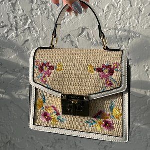 Aldo Mini Purse - Embroidered Flowers - Gold - Summer Mini Purse
